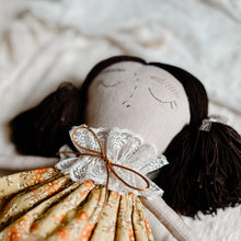 Dawn Heirloom Doll, 24 inches wool, vintage linen and lace